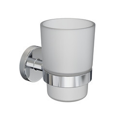 Стакан для ванной Fora Lord с держателем стекло прозрачный/ металл хром (FOR-LORD044CR) - фото 1