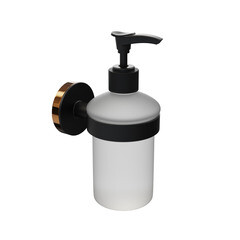 Дозатор для мыла Fora Lord с держателем стекло матовый/металл черный (FOR-Lord 041BL) - фото 1