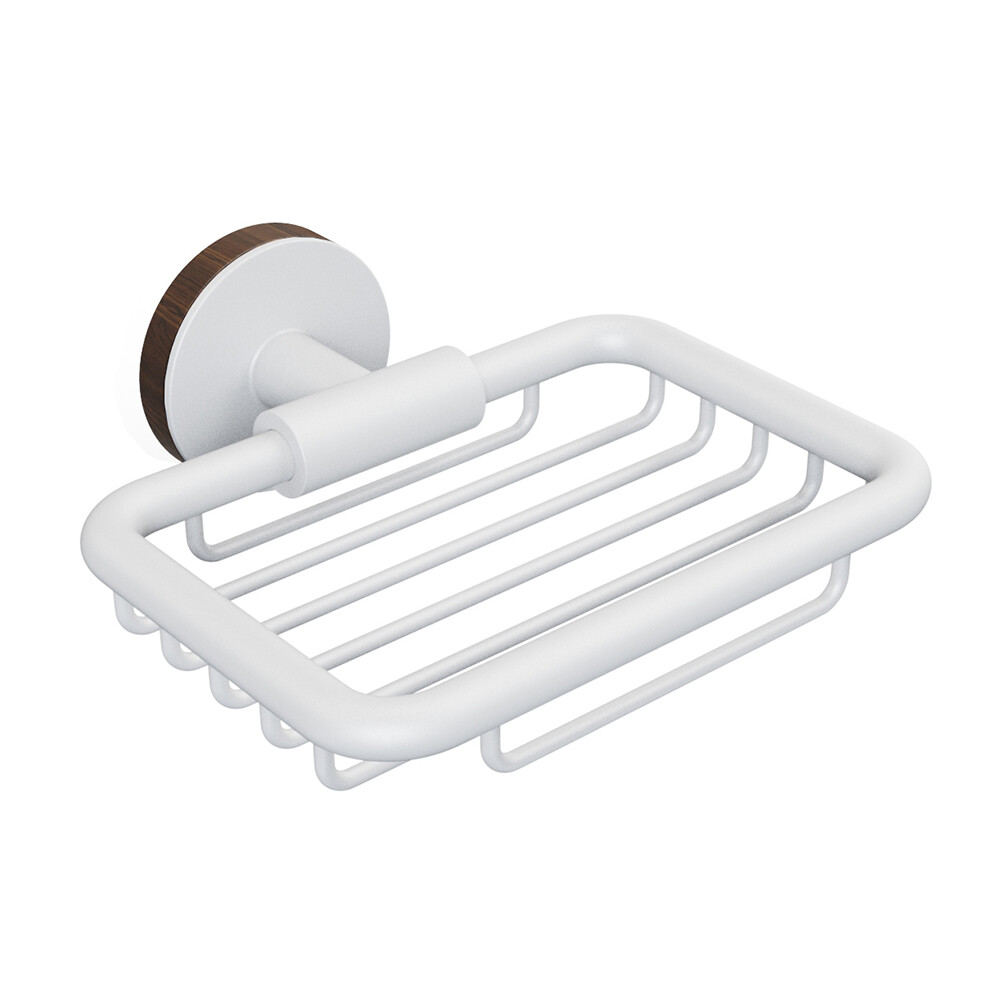 Изображение товара Мыльница для ванной Fora Lord с держателем сталь белая (FOR-Lord040WT)