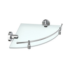 Полка для ванной Fora Long угловая 275х275х50 мм стекло/металл хром (L035M/1343)