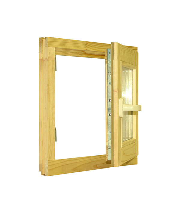 Изображение товара Деревянное окно Timber&style 460х470 мм с одной поворотной створкой