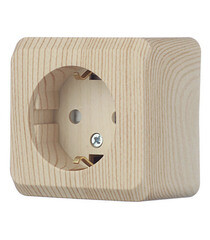 Розетка Systeme Electric Этюд накладная сосна со шторками (PA16-004D) - фото 5