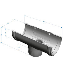 Воронка желоба Docke Premium пластиковая d120-85 мм графитовый серый RAL 7024 - фото 5