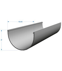 Желоб водосточный Docke Premium пластиковый d120 мм 3 м графитовый серый RAL 7024 - фото 3