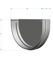 Заглушка желоба Docke Premium пластиковая d120 мм графитовый серый RAL 7024 - фото 3