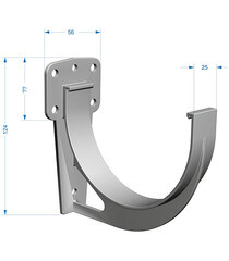 Кронштейн желоба Docke Premium пластиковый d120 мм графитовый серый RAL 7024 - фото 2