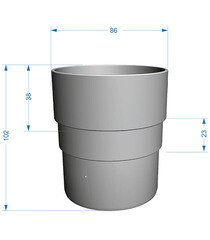 Муфта водосточной трубы Docke Premium пластиковая d85 мм графитовый серый RAL 7024 - фото 3