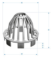Сетка воронки Docke Premium пластиковая d85 мм графитовый серый RAL 7024 - фото 2