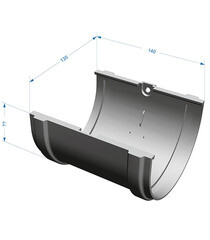 Соединение желоба Docke Premium пластиковое d120 мм графитовый серый RAL 7024 - фото 3