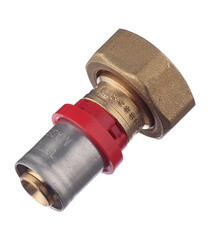 Изображение товара Соединитель прямой Tiemme с накидной гайкой под евроконус 16(пресс) х 3/4 ВР(г)