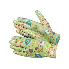 Перчатки из полиэстера, садовые с полимерным покрытием ладони и пальцев, размер "M", (шт.)