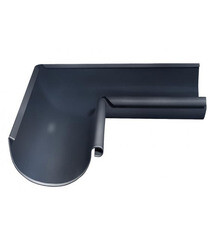 Угол желоба Grand Line металлический внутренний d125 мм 90° графитовый серый RAL 7024 - фото 1