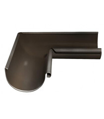 Изображение товара Угол желоба Grand Line металлический внутренний d125 мм 90° темно-коричневый RR 32