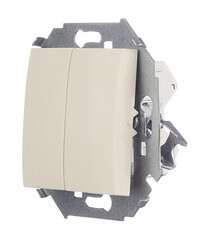 Выключатель Simon 15 двухклавишный встраиваемый слоновая кость (1591398-031) - фото 2