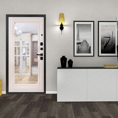 Дверь входная Portika Porta R-3 правая графит - бьянко вералинг с зеркалом 880х2050 мм - фото 2