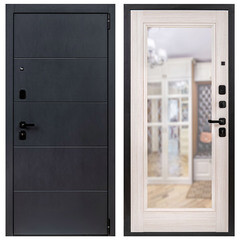 Дверь входная Portika Porta R-3 правая графит - бьянко вералинг с зеркалом 980х2050 мм