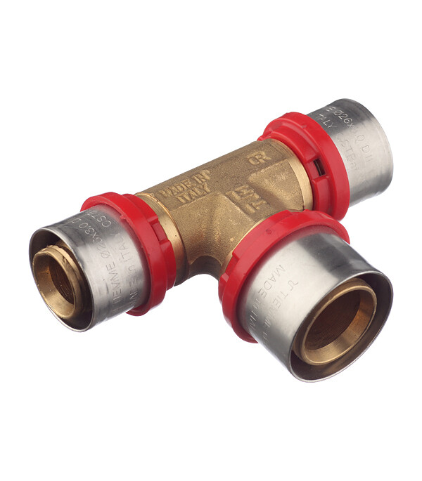 Изображение товара Тройник Tiemme 26x32x26 латунь пресс для металлопластиковых труб Италия