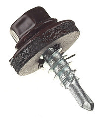 Саморезы кровельные с буром 19х5,5 мм металл-металл коричневые RAL 8017 (70 шт.) - фото 1