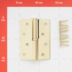 Петля Fuaro карточная левая разъемная 100х75 мм латунь - фото 3