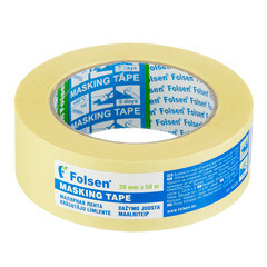 Изображение товара Лента малярная Folsen желтая 38 мм 50 м (02338)