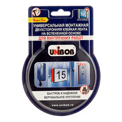 Лента клейкая монтажная для внутренних работ Unibob двусторонняя 19 мм 5 м - фото 2