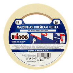 Лента малярная Unibob белая 72 мм 50 м (76077) - фото 2