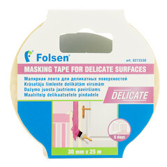 Лента малярная Folsen для деликатных поверхностей белая 30 мм 25 м (0272530) - фото 2