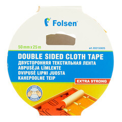 Лента клейкая монтажная Folsen двусторонняя тканевая 50 мм 25 м - фото 2