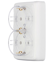 Розетка Hegel Alfa накладная белая тонкая со шторками (РА16-184) - фото 3