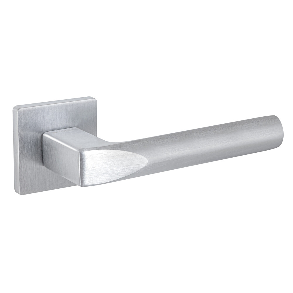 Ручка дверная Fuaro Prizma SSC-16 квадратная розетка сатинированный хром (44281)