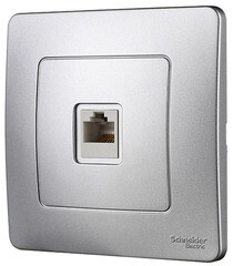 Розетка компьютерная Systeme Electric Blanca встраиваемая алюминий RJ45 (BLNIS045003) - фото 4