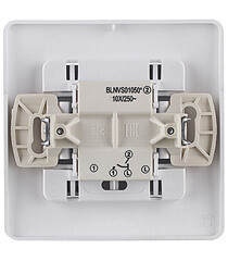 Выключатель Systeme Electric Blanca двухклавишный встраиваемый алюминий (BLNVS010503) - фото 4