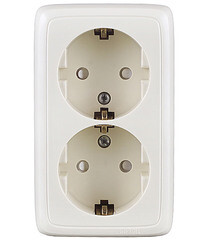 Изображение товара Розетка Hegel Alfa накладная слоновая кость со шторками (РА16-154-01)