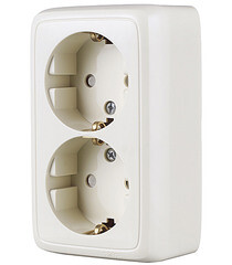 Розетка Hegel Alfa накладная слоновая кость со шторками (РА16-154-01) - фото 3