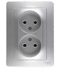 Розетка Systeme Electric Blanca встраиваемая алюминий (BLNRS000023)