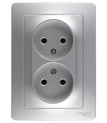 Розетка Systeme Electric Blanca встраиваемая алюминий (BLNRS000023) - фото 1