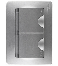 Розетка Systeme Electric Blanca встраиваемая алюминий со шторками (BLNRS441123)