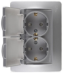 Розетка Systeme Electric Blanca встраиваемая алюминий со шторками (BLNRS441123) - фото 4