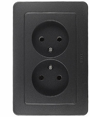 Розетка Hegel Master встраиваемая черная (РС16-341-08) - фото 1