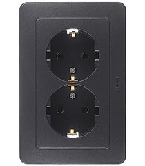 Розетка Hegel Master встраиваемая черная (РС16-351-08) - фото 1