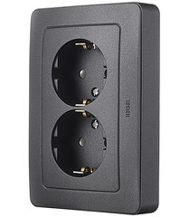 Розетка Hegel Master встраиваемая черная (РС16-351-08) - фото 4