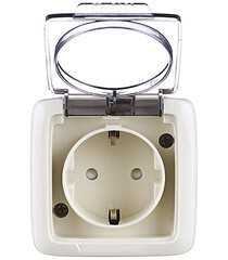 Розетка Hegel Alfa накладная слоновая кость со шторками с крышкой (РА16-212-01) - фото 5