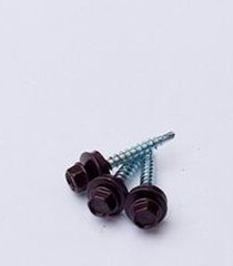 Изображение товара Саморезы кровельные с буром 35х4,8 мм металл-дерево коричневые RAL 8017 (250 шт.)