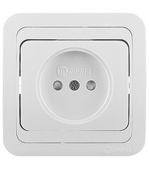 Розетка Makel Mimoza встраиваемая белая со шторками (12052) - фото 1