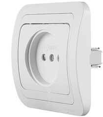 Розетка Makel Mimoza встраиваемая белая со шторками (12052) - фото 5