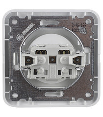 Розетка Makel Mimoza встраиваемая белая со шторками (12052) - фото 2