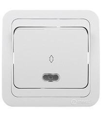 Изображение товара Переключатель Makel Mimoza одноклавишный встраиваемый белый с подсветкой (12025)