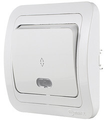 Переключатель Makel Mimoza одноклавишный встраиваемый белый с подсветкой (12025) - фото 2