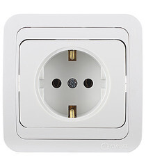 Розетка Makel Mimoza встраиваемая белая керамика (12008) - фото 1