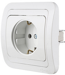 Розетка Makel Mimoza встраиваемая белая керамика (12008) - фото 5